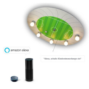 Deckenleuchte Fußball-Stadion "Amazon Alexa...