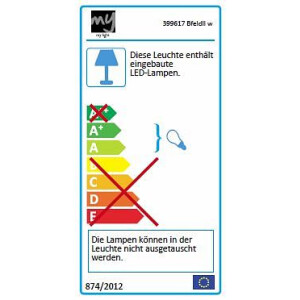 Wandleuchte Bielefeld 2-flammig 12,3x8x6,8cm weiss inklusiv Leuchtmittel
