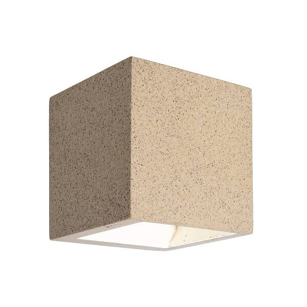Mini Cube Beige Granit Wandaufbauleuchte IP20 Weiß