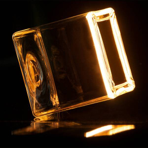 E27 LED Floating Cube 86 klar warmweiß