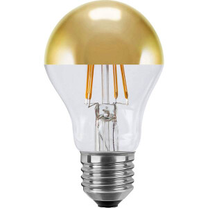 E27 LED Gl&uuml;hlampe Spiegelkopf Gold...