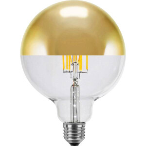 E27 LED Globe 125 Spiegelkopf Gold warmwei&szlig;