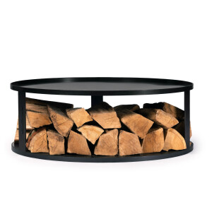 Runde Feuerschalenbasis mit Holzfach 62 cm