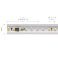8W/m Hochvolt LED-Streifen 2700K 10m