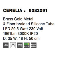 Nova Luce 9082091 Cerelia LED Wandleuchte Messing Gold