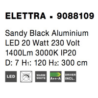 Nova Luce 9088109 Elettra LED Pendelleuchte Schwarz