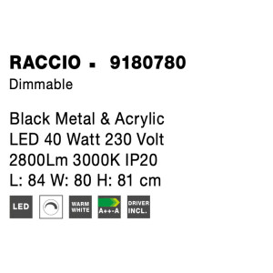 Nova Luce 9180780 Raccio LED Pendelleuchte Schwarz