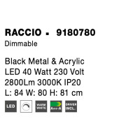 Nova Luce 9180780 Raccio LED Pendelleuchte Schwarz