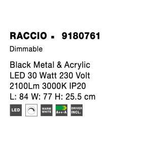 Nova Luce 9180761 Raccio LED Deckenleuchte Schwarz
