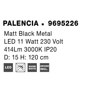Nova Luce 9695226 Palencia LED Pendelleuchte Schwarz