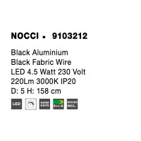Nova Luce 9103212 Nocci LED Pendelleuchte Schwarz