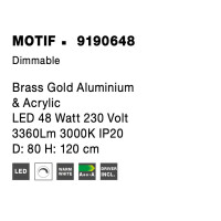 Nova Luce 9190648 Motif LED Pendelleuchte Messing Gold