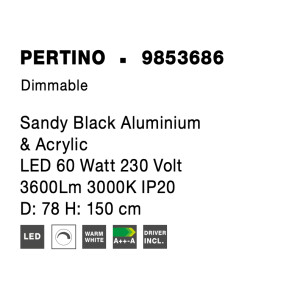 Nova Luce 9853686 Pertino LED Pendelleuchte  Schwarz