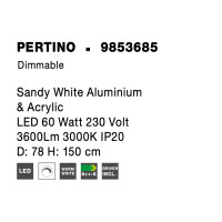 Nova Luce 9853685 Pertino LED Pendelleuchte  Weiß
