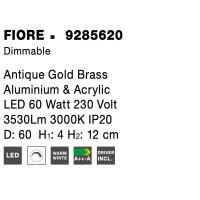 Nova Luce 9285620 Fiore LED Deckenleuchte Antik Gold
