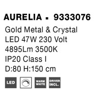 Nova Luce 9333076 Aurelia LED Pendelleuchte Gold