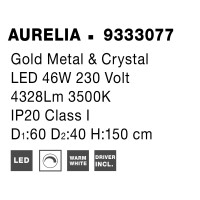 Nova Luce 9333077 Aurelia LED Pendelleuchte Gold