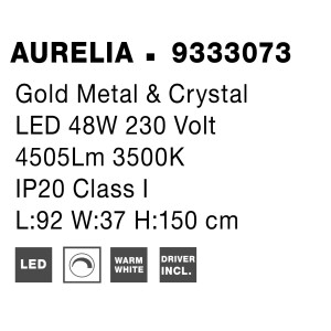 Nova Luce 9333073 Aurelia LED Pendelleuchte Gold