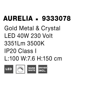 Nova Luce 9333078 Aurelia LED Pendelleuchte Gold