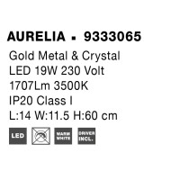 Nova Luce 9333065 Aurelia LED Wandleuchte Gold