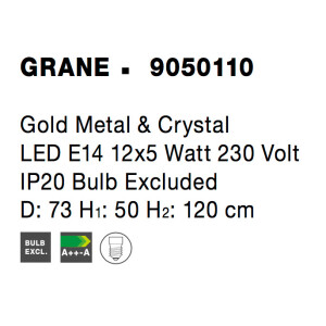 Nova Luce 9050110 Grane E14 Pendelleuchte Gold