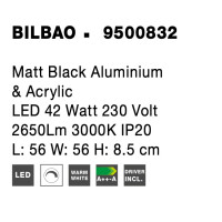 Nova Luce 9500832 Bilbao LED Deckenleuchte  Schwarz