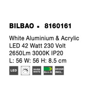 Nova Luce 8160161 Bilbao LED Deckenleuchte  Weiß