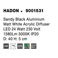 Nova Luce 9001531 Hadon LED Deckenleuchte  Schwarz