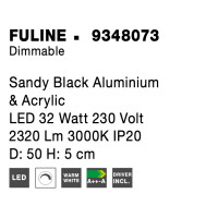 Nova Luce 9348073 Fuline LED Deckenleuchte  Schwarz