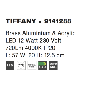 Nova Luce 9141288 Tiffany LED Wandleuchte Antik Messing