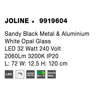 Nova Luce 9919604 Joline LED Pendelleuchte Schwarz, Weiß
