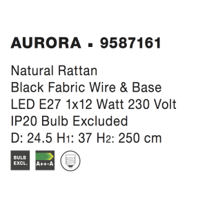 Nova Luce 9587161 Aurora E27 Pendelleuchte Beige