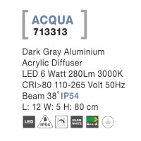 Nova Luce Acqua 713313 Wegeleuchte IP54 Dunkel Grau