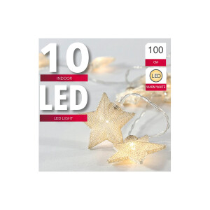 LED Lichterkette Sterne 10 St&uuml;ck 1m