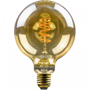 LED Filament Vintage Globelampe 125mm 5 Watt extra...