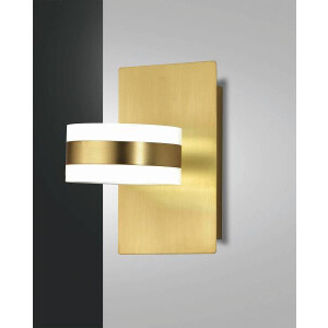 Fabas Luce Dunk Wandleuchte LED 2x8W Metall- und Methacrylat Messing satiniert