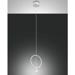 Fabas Luce Sirio Pendelleuchte LED 1x8W Metall- und Methacrylat Weiss