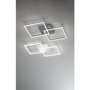 Fabas Luce Bard Deckenleuchte 4000K LED 1x52W Metall- und Methacrylat weiß inkl. Smartluce