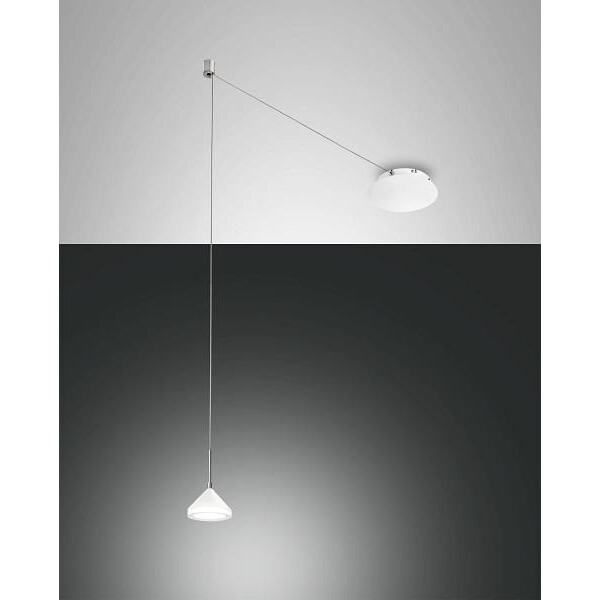 Fabas Luce Isabella Pendelleuchte inkl. Smartluce LED 1x8W Metall- und Methacrylat Weiss