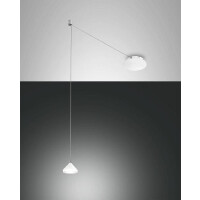 Fabas Luce Isabella Pendelleuchte inkl. Smartluce LED 1x8W Metall- und Methacrylat Weiss