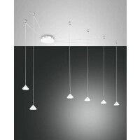 Fabas Luce Isabella Pendelleuchte LED 6x8W Metall- und Methacrylat Weiss