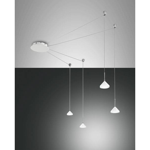 Fabas Luce Isabella Pendelleuchte inkl. Smartluce LED 4x8W Metall- und Methacrylat Weiss