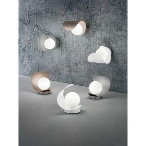 Fabas Luce Adria Wandleuchte LED 1x6W Metall und geblasenes Glas Weiss