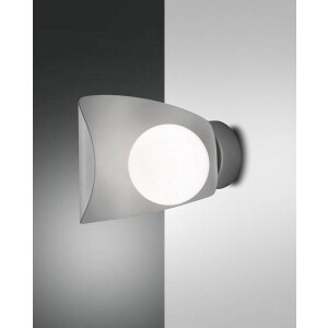 Fabas Luce Adria Wandleuchte LED 1x6W Metall und geblasenes Glas Silber