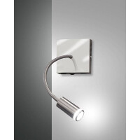 Fabas Luce Portici Wandleuchte LED 1x3W Metall- und Methacrylat Nickel satiniert