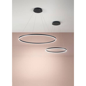 Fabas Luce Giotto Pendelleuchte inkl. Smartluce LED 2x18W Metall- und Methacrylat Schwarz
