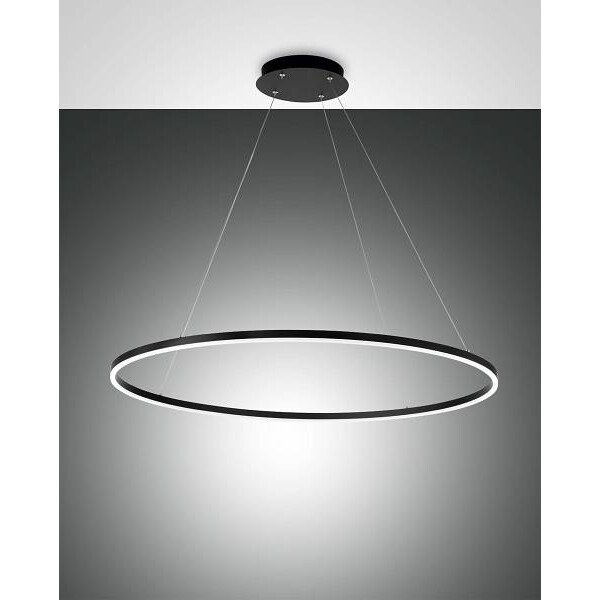 Fabas Luce Giotto Pendelleuchte LED 1x60W Metall- und Methacrylat Schwarz inkl. Smartluce