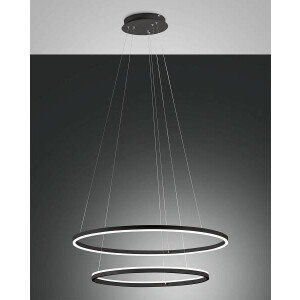 Fabas Luce Giotto Pendelleuchte LED 1x65W Metall- und Methacrylat schwarz