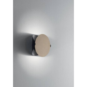 Fabas Luce Shield Wandleuchte LED 1x14W Metall Schwarz/Gold