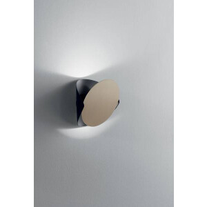 Fabas Luce Shield Wandleuchte LED 1x14W Metall Schwarz/Gold